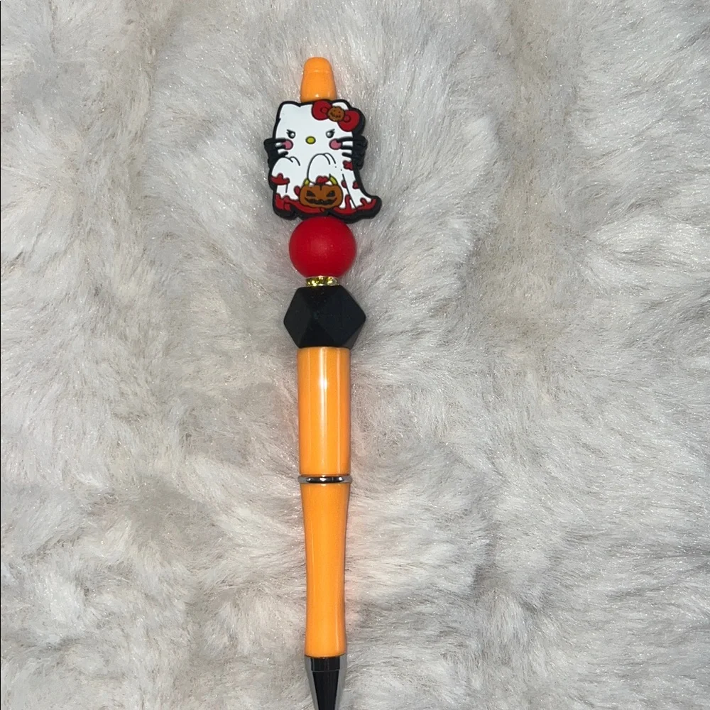 Cute Orange and Red Pen with Character Topper